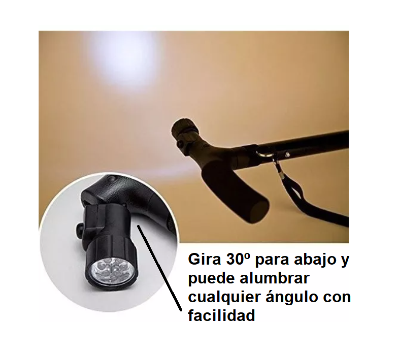 Bastón Ortopédico Plegable Mágico y regulable Con Luz Led