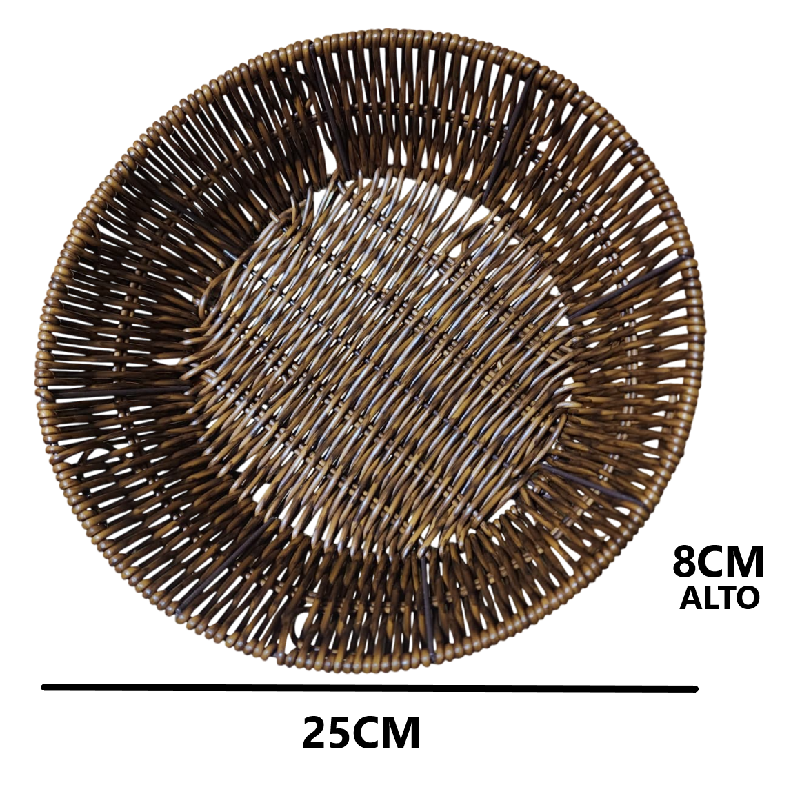 Pack 2 Paneras circular de Plástico tipo mimbre