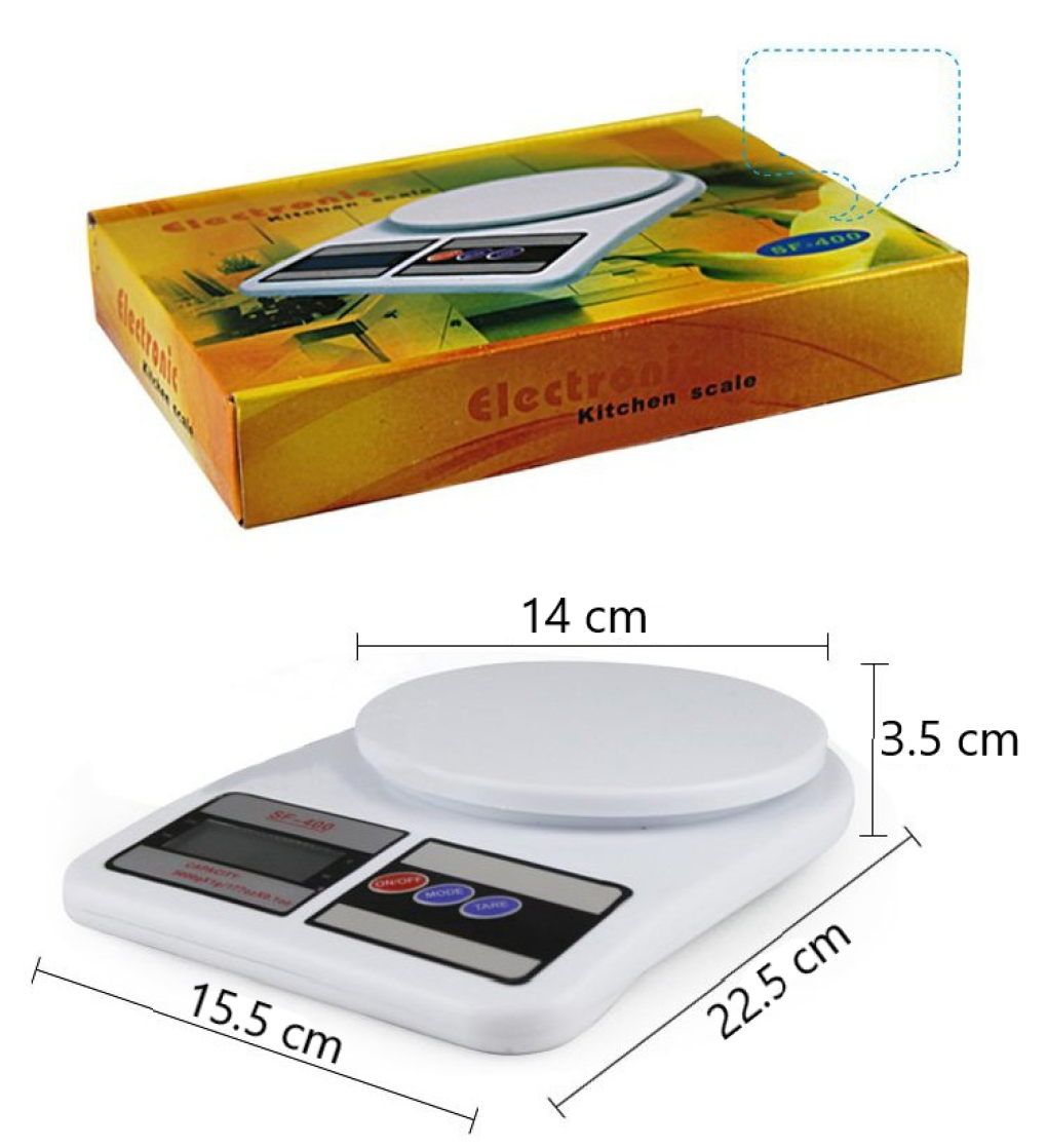 Balanza Electrónica Digital 10kg Sf-400 para Comida y Joyas