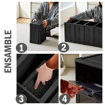 Organizador Zapatera de Acrílico Plegable con puertas - 6 Niveles