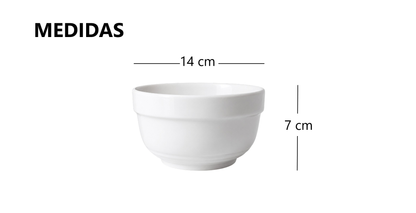 kit de 4  Tazones de loza blanca