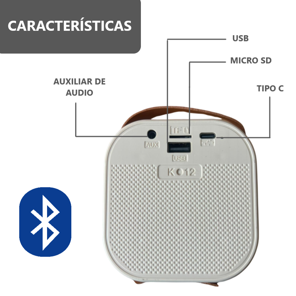 Parlante Bluetooth Karaoke con Micrófono