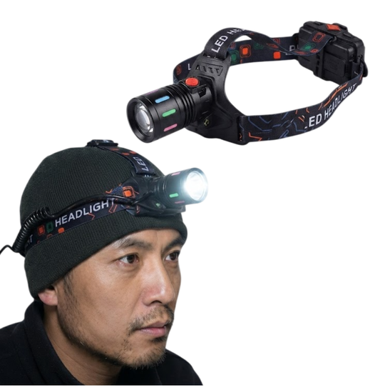 Linterna De Cabeza Led Recargable Potente Luz