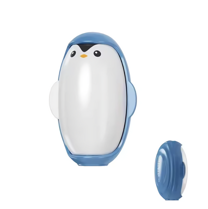Quita pelusas de pingüino tipo rodillo lavable reutilizable con fuerte adhesivo - Celeste