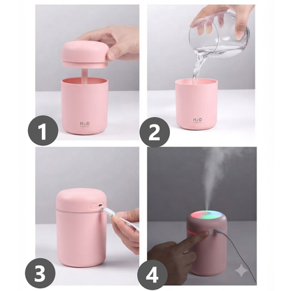 Humificador portátil USB difusor de Aroma con luces led
