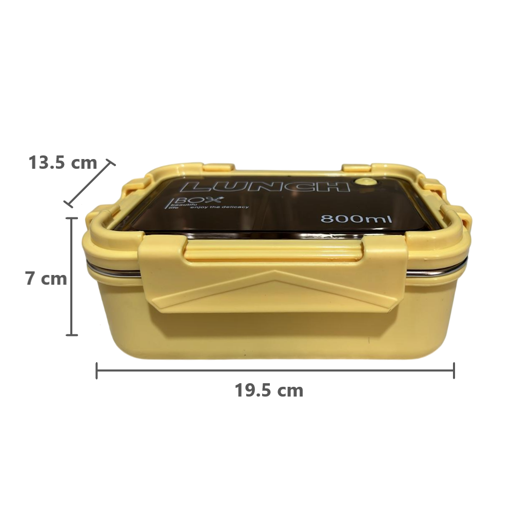 Taper Bento Acero Inoxidable 2 Divisiones 800 ml