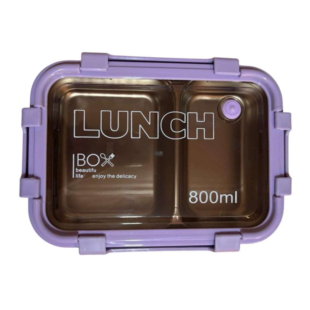 Taper Bento Acero Inoxidable 2 Divisiones 800 ml