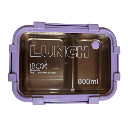 Taper Bento Acero Inoxidable 2 Divisiones 800 ml