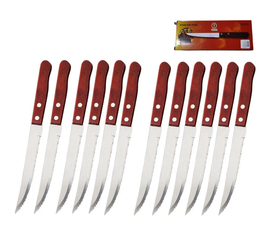 Pack 12 Cuchillos Dentados para Carne