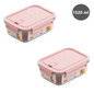 KIT 2 TAPER DE VIDRIO RESISTENTE 1520ml - ROSADO