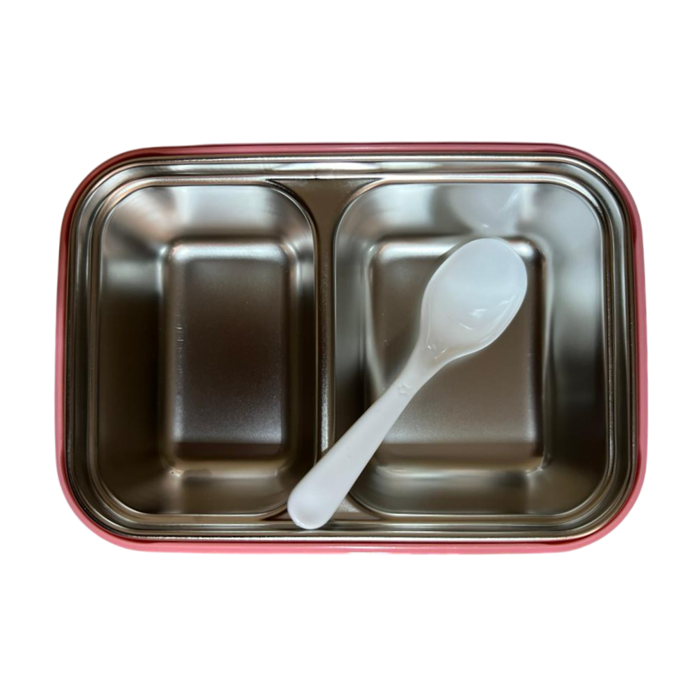 Taper Bento Acero Inoxidable 2 Divisiones 700 ml - Rosado Celeste