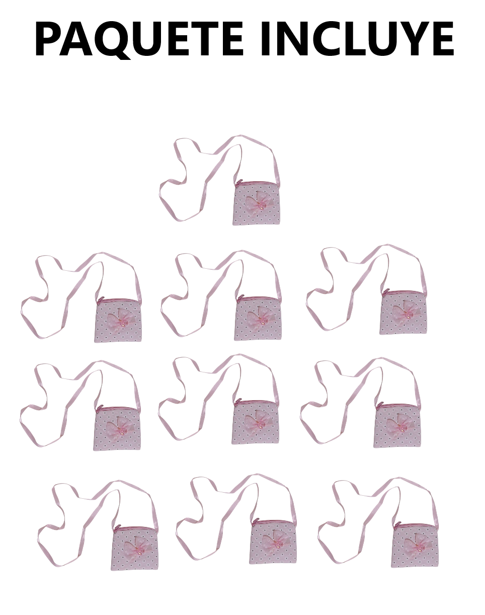 10 MINI BOLSO CON CIERRE ROSADO cartera