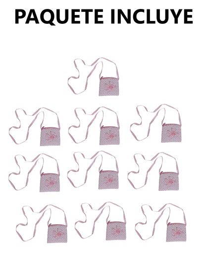 10 MINI BOLSO CON CIERRE ROSADO cartera