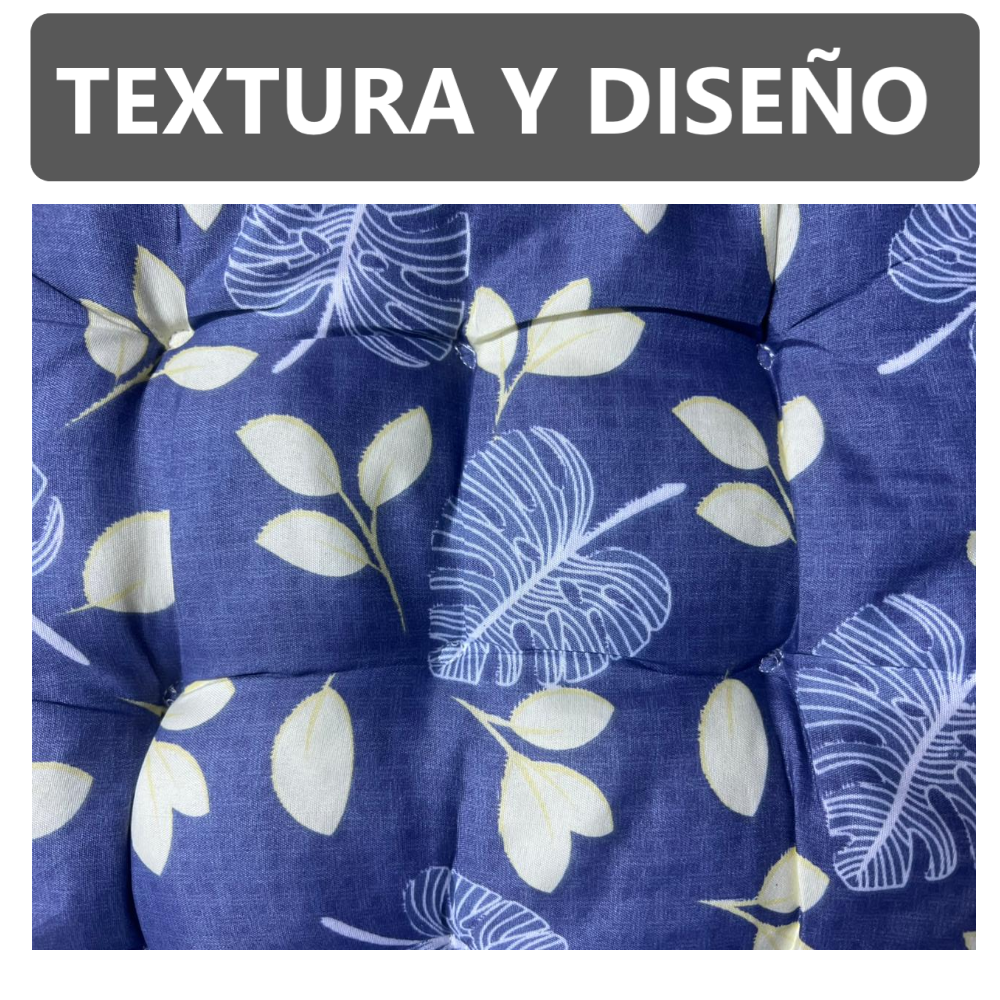 Pack x2 Cojines Almohadas para silla diseño de flores - 40 x 40 cm