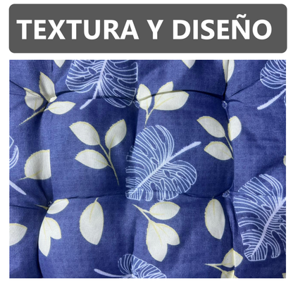 Pack x2 Cojines Almohadas para silla diseño de flores - 40 x 40 cm