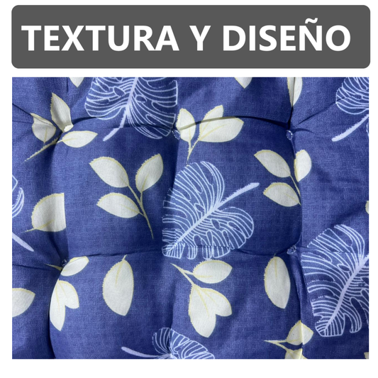 Pack x2 Cojines Almohadas para silla diseño de flores - 40 x 40 cm