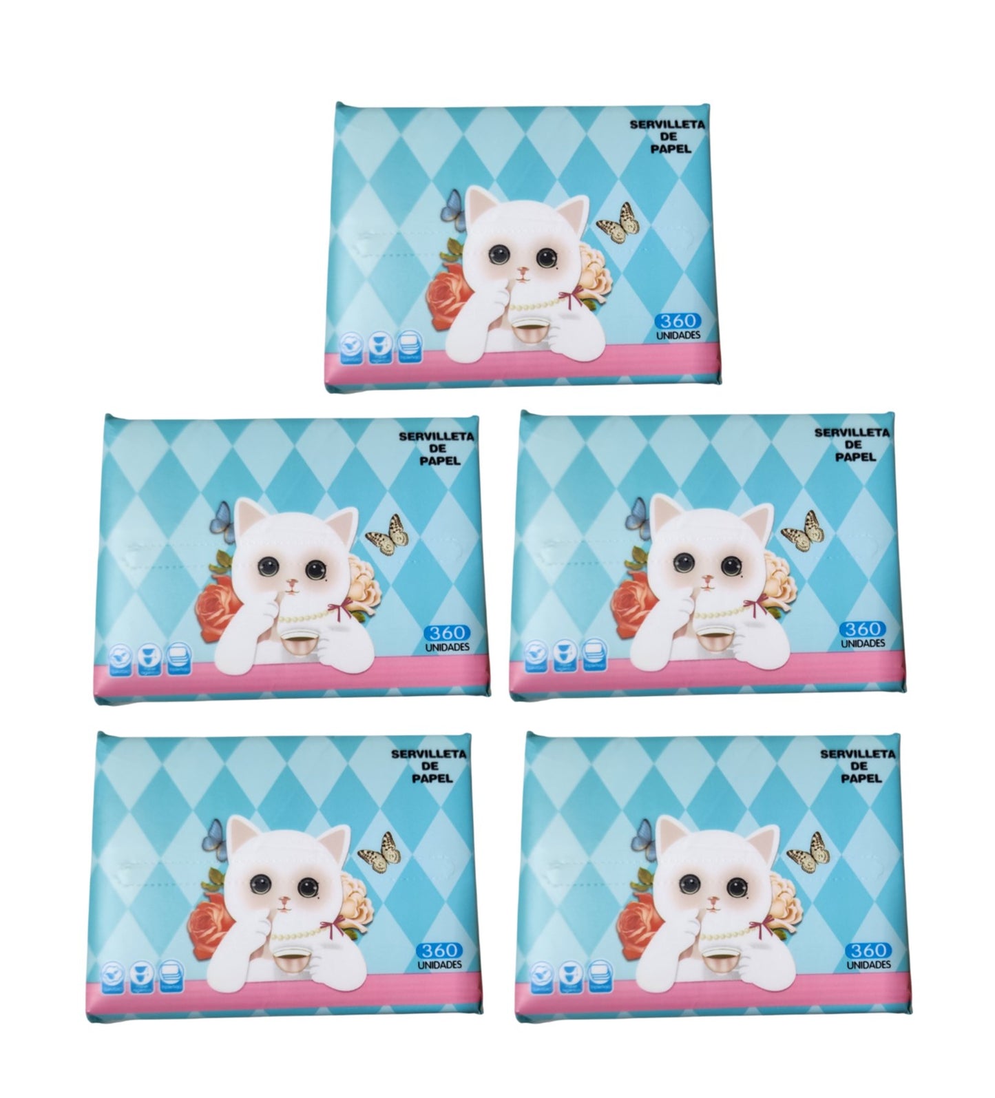 Paquetes con 360 Servilletas de papel tissue Desechables