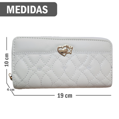 Billetera de cuero sintético con doble cierre