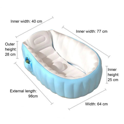 Bañera Tina inflable Portátil 98x64x28 cm con Inflador