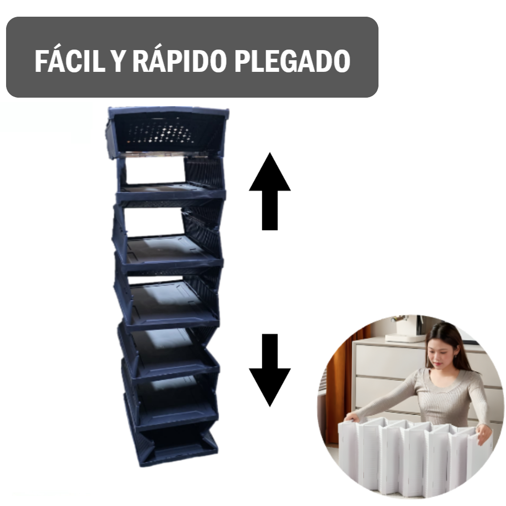 Organizador Zapatera de Acrílico Plegable con puertas - 6 Niveles