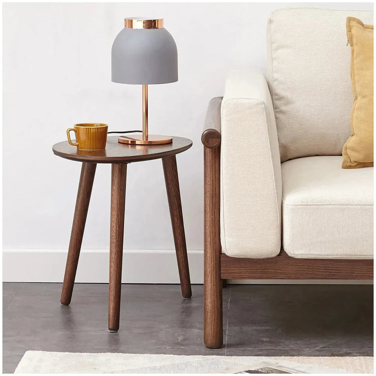 Mesa de café Auxiliar Redonda de Madera Prensada con Diseño Minimalista