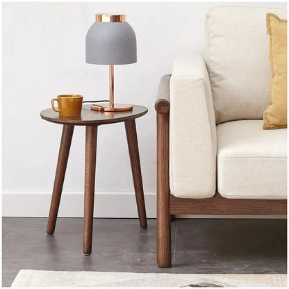 Mesa de café Auxiliar Redonda de Madera Prensada con Diseño Minimalista