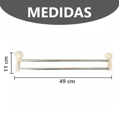 Toallero doble de pared con ventosa ajustable