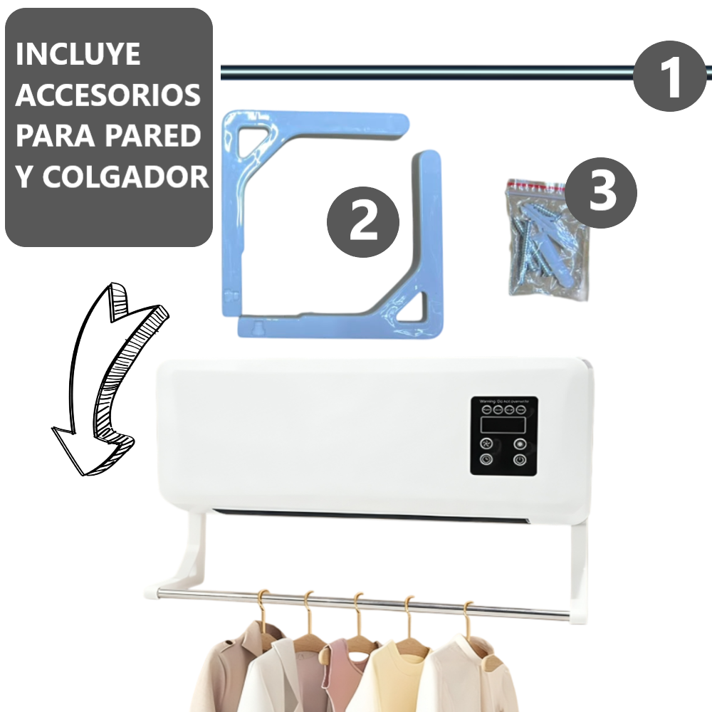 Calefactor Climatizador Eléctrico De Pared 2 En 1 - Frío y Caliente