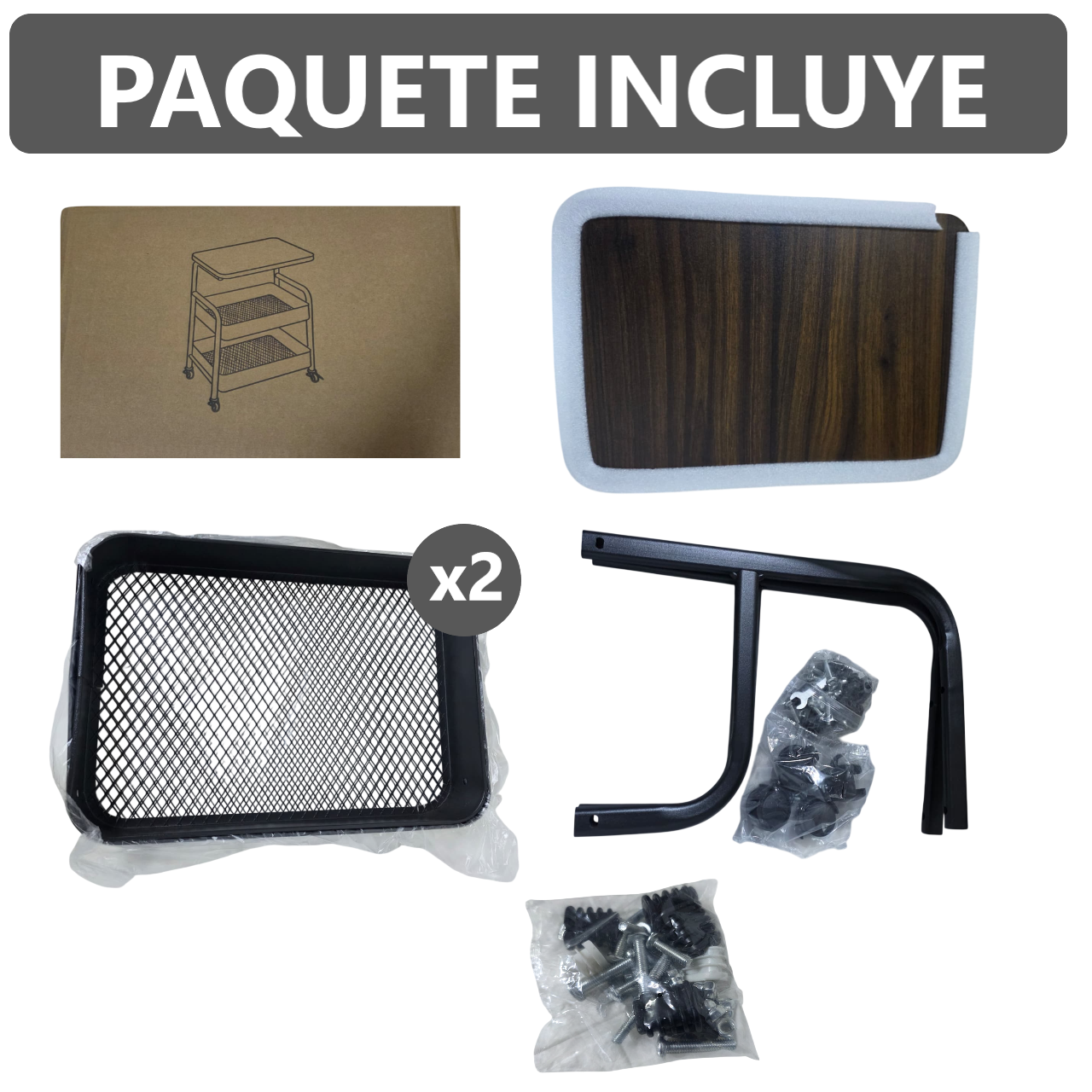Carrito Mesa Organizador Multiuso de 3 Niveles rodante