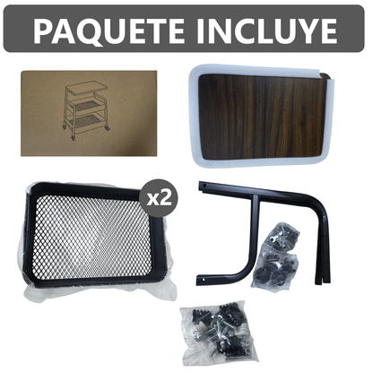Carrito Mesa Organizador Multiuso de 3 Niveles rodante