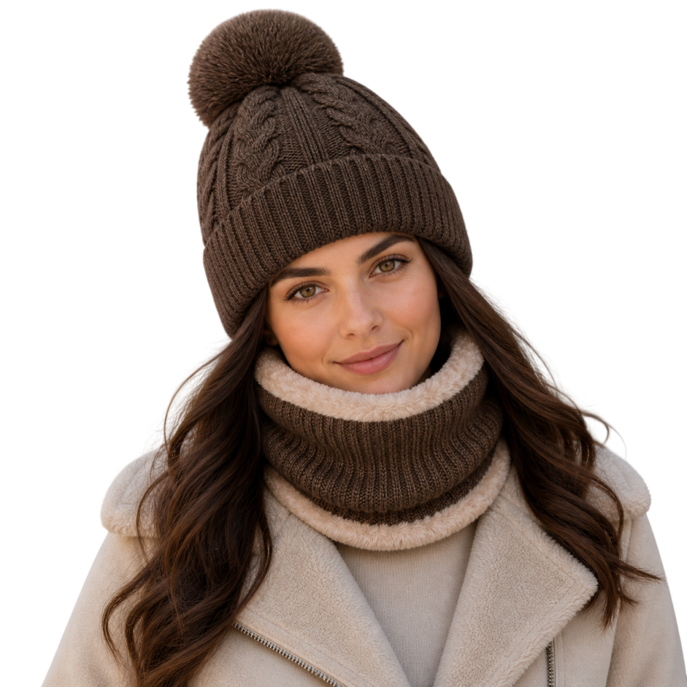 Gorro Chullo con Bufanda de lana y felpa para Invierno