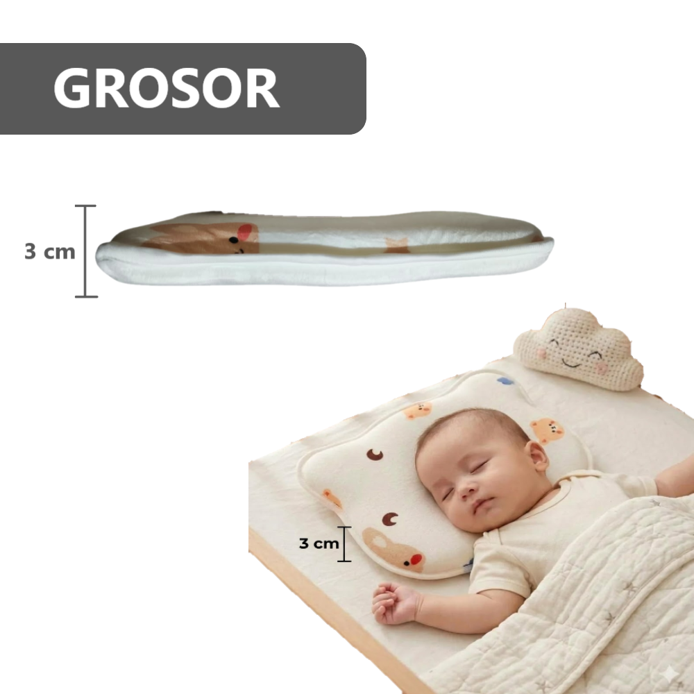 Almohada Viscoelástica Ergonómica para Bebé con Soporte Cervical