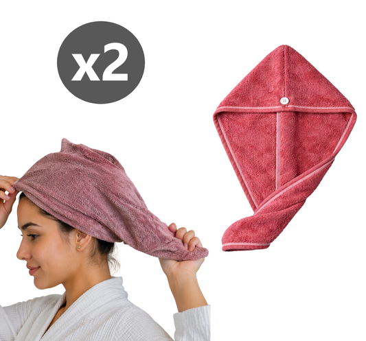 Pack x 2 Toallas microfibra absorbente para cabello
