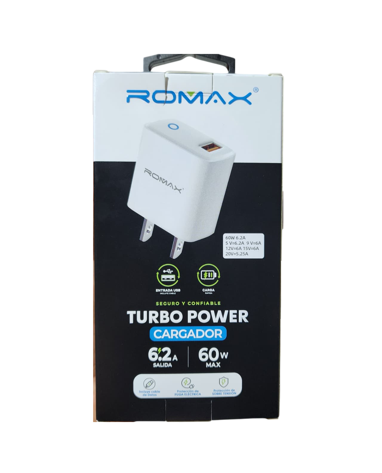 CARGADOR DE PARED 60W 62A ROMAX