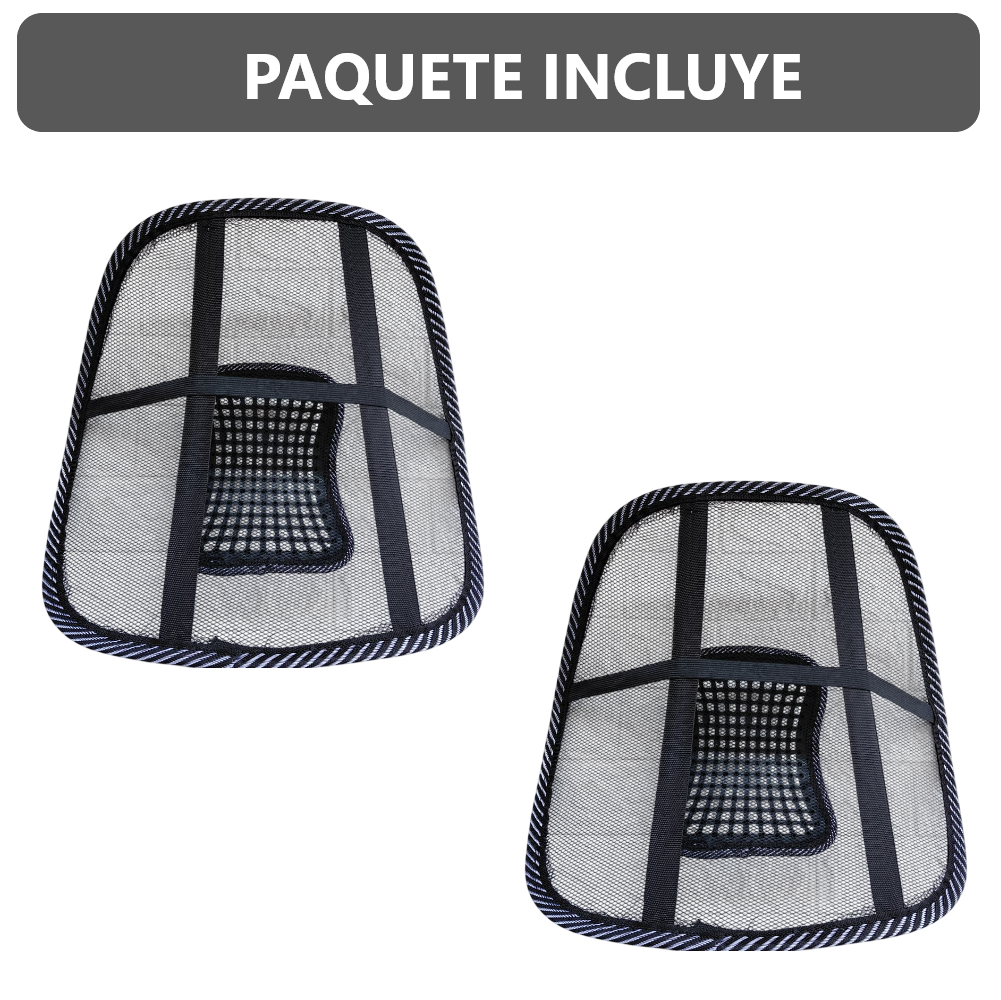 Pack x2 Cojín Soporte Lumbar para Asiento de Carro Auto Oficina