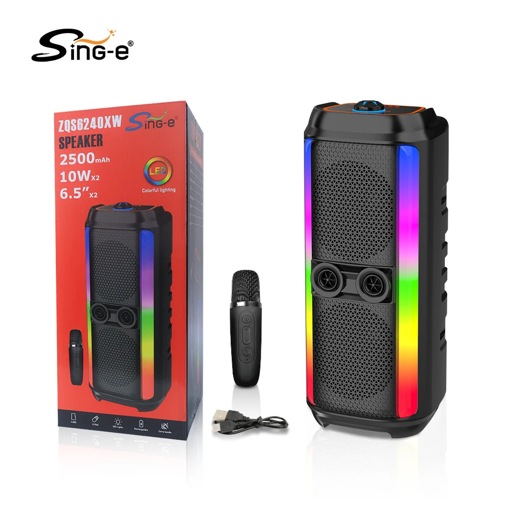 Parlante Karaoke Sing-e ZQS6240XW con Micrófono y Luces LED