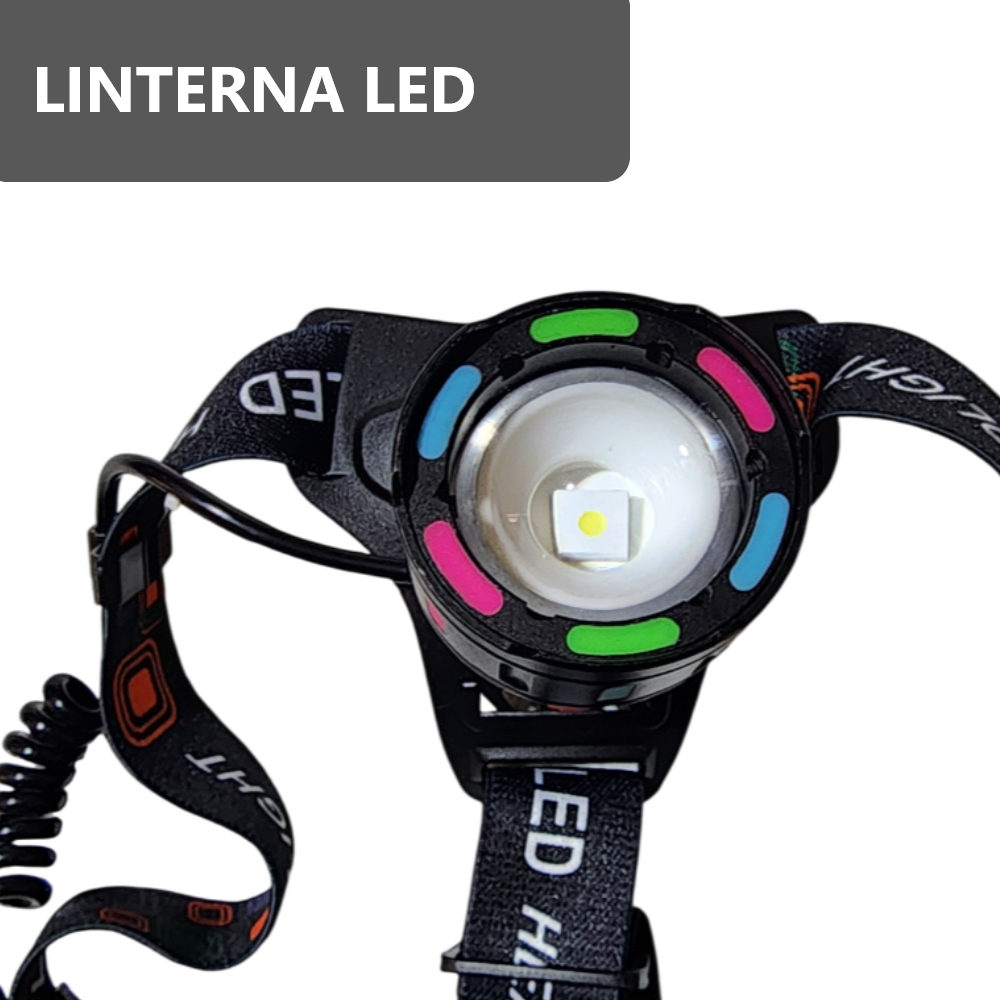 Linterna De Cabeza Led Recargable Potente Luz