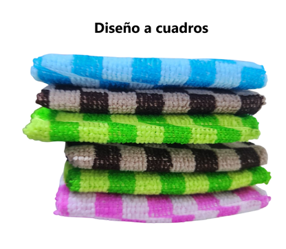 Paños de microfibra 30x30cm cuadros multicolor