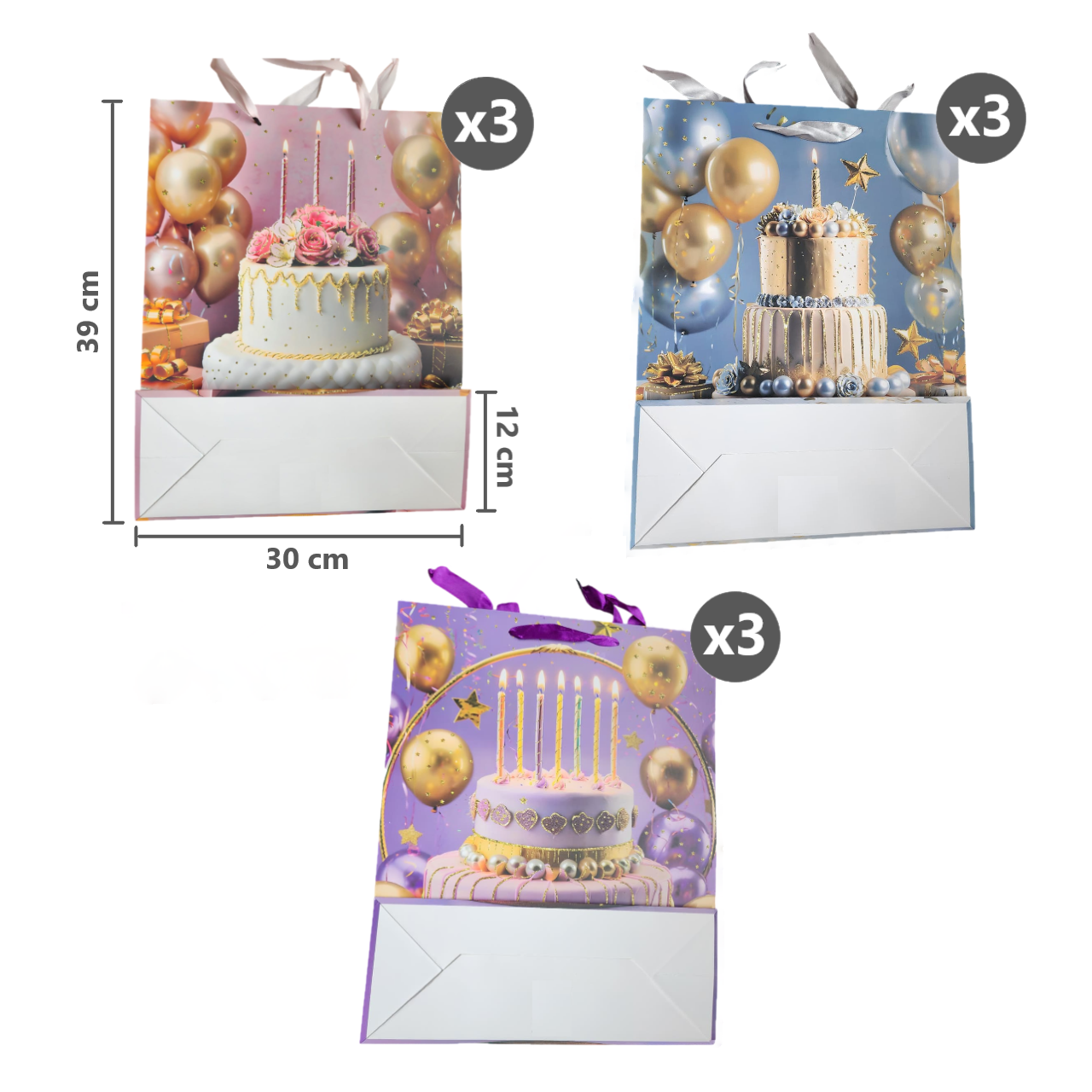 Pack BOLSAS DE REGALO CON 3 DISEÑOS