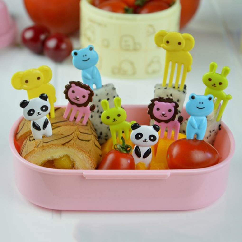 Mini tenedores con adorno de animales kawaii