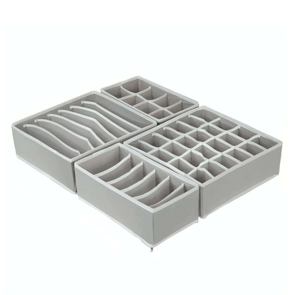 Pack x4 Organizadores Cajas para ropa interior armable - diversos tamaños
