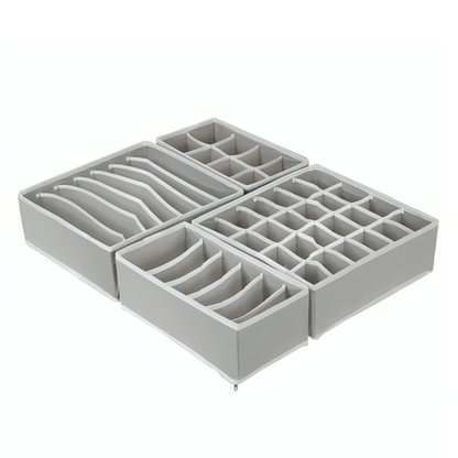 Pack x4 Organizadores Cajas para ropa interior armable - diversos tamaños