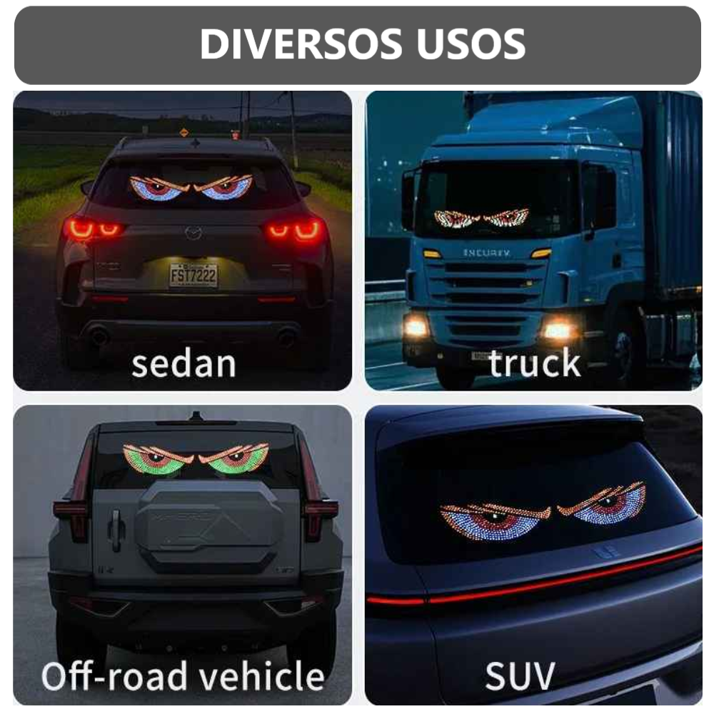 Luces LED universal para parabrisas con ojos para automóviles