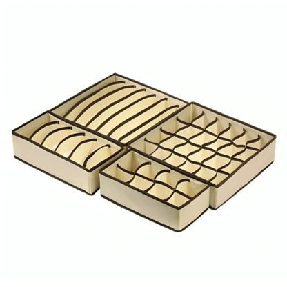 Pack x4 Organizadores Cajas para ropa interior armable - diversos tamaños