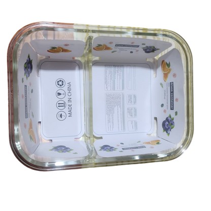 2 taperes de vidrio 1520ml con division
