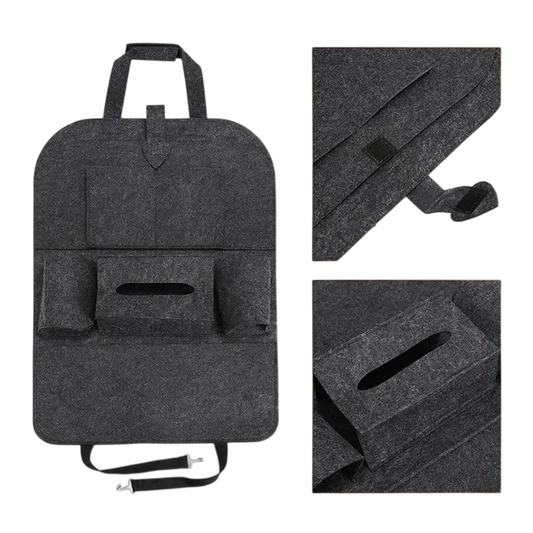 2 Organizadores para asiento para telefono botellas papel - NEGRO