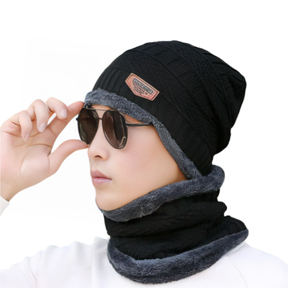 Gorro Chullo con Bufanda de lana y felpa para Invierno Unisex