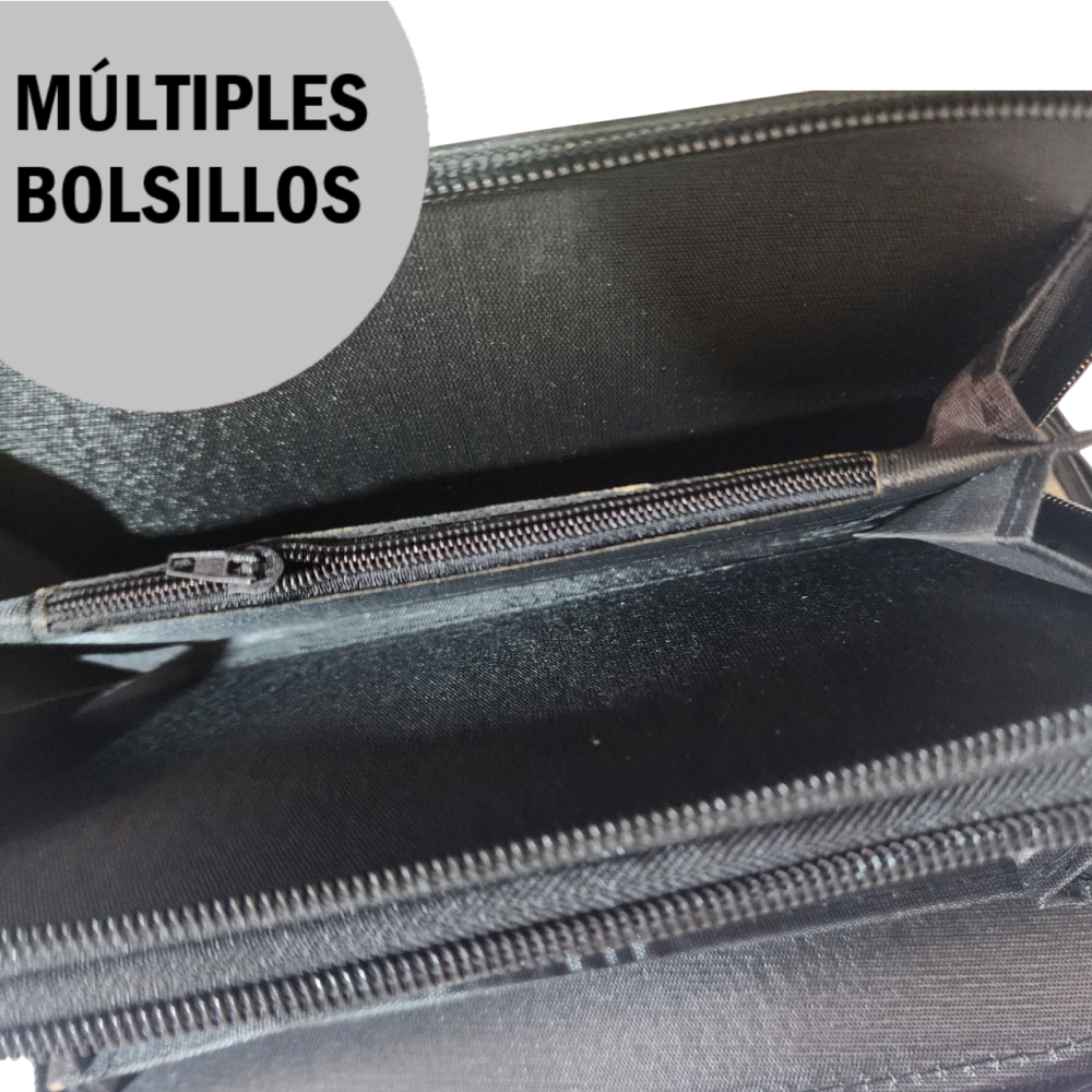 Billetera de cuero sintético con doble cierre