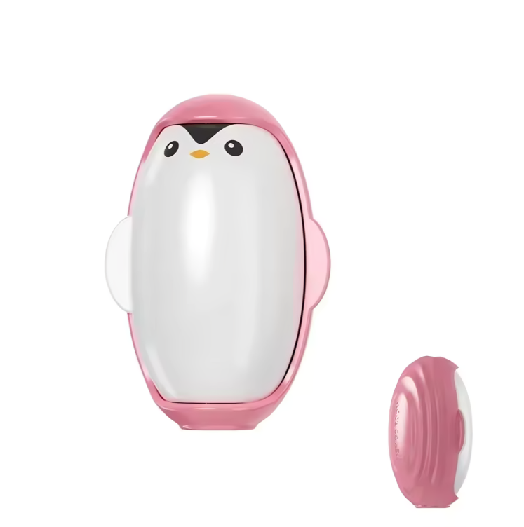 Quita pelusas de pingüino tipo rodillo lavable reutilizable con fuerte adhesivo - Rosado
