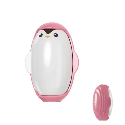 Quita pelusas de pingüino tipo rodillo lavable reutilizable con fuerte adhesivo - Rosado